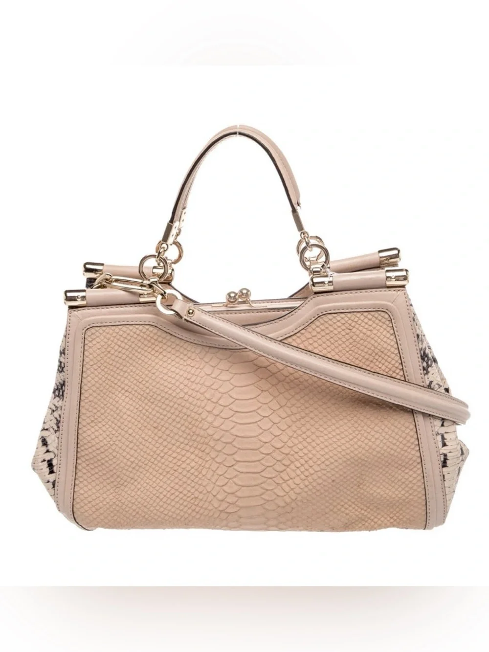 Coach  Python-Texture Top Handle Satchel Shoulder Crossbody Bag